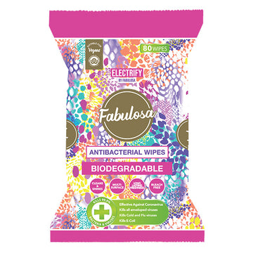 Fabulosa Biodegradable Antibacterial Surface Wipes Electrify 80 Pack