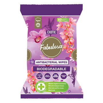 Fabulosa Biodegradable Antibacterial Surface Wipes Exotic 80 Pack
