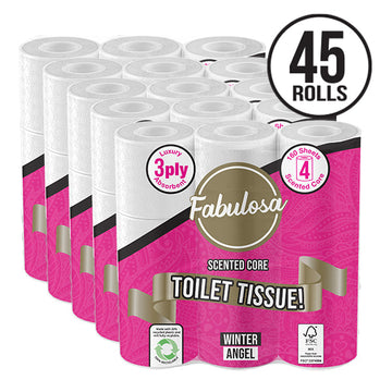 Fabulosa 45 Pack 3 Ply Scented Toilet Roll Winter Angel Fragranced 5 x 9 Pack