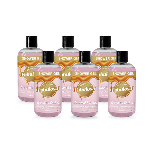 Fabulosa Shower Gel Caramel Dates Fragranced 500ml Pack of 6 Bundle