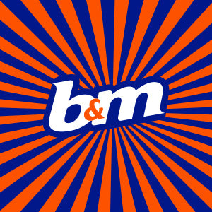 Retailer logo. B and M