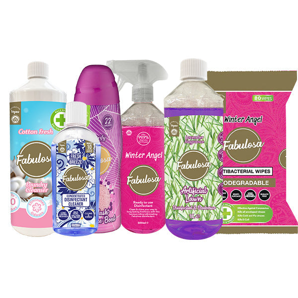 Fabulosa Best Seller Fragranced Household Cleaning Bundle, Antibacterial Wipes, Antibacterial Spray, Laundry Cleanser, Concentrated Disinfectant, Artificial Lawn Cleaner, Fragrance Boosts, Scented Products