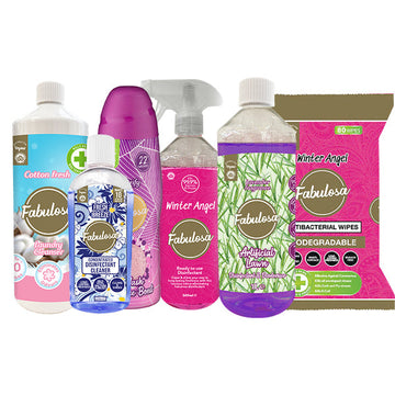 Fabulosa Best Seller Fragranced Household Cleaning Bundle, Antibacterial Wipes, Antibacterial Spray, Laundry Cleanser, Concentrated Disinfectant, Artificial Lawn Cleaner, Fragrance Boosts, Scented Products