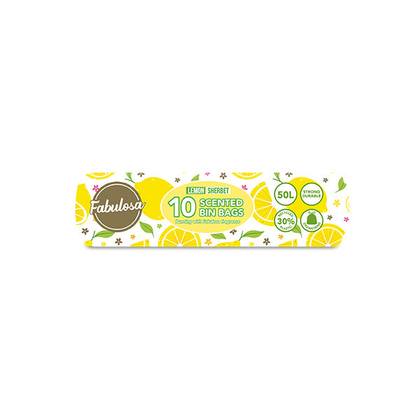 Fabulosa Scented Bin Bags Lemon Sherbet 10 Pack