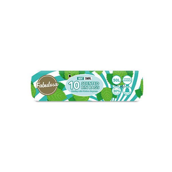 Fabulosa Scented Bin Bags Mint Swirl 10 Pack