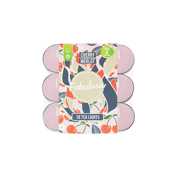 Fabulosa Tealights Cherry Merlot 18 Pack