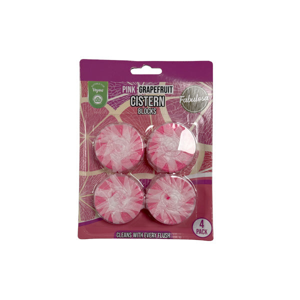 Fabulosa Toilet Cistern Blocks Pink Grapefruit 4 Pack