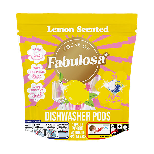 Fabulosa All In One Dishwasher Pods Lemon 30 Pack