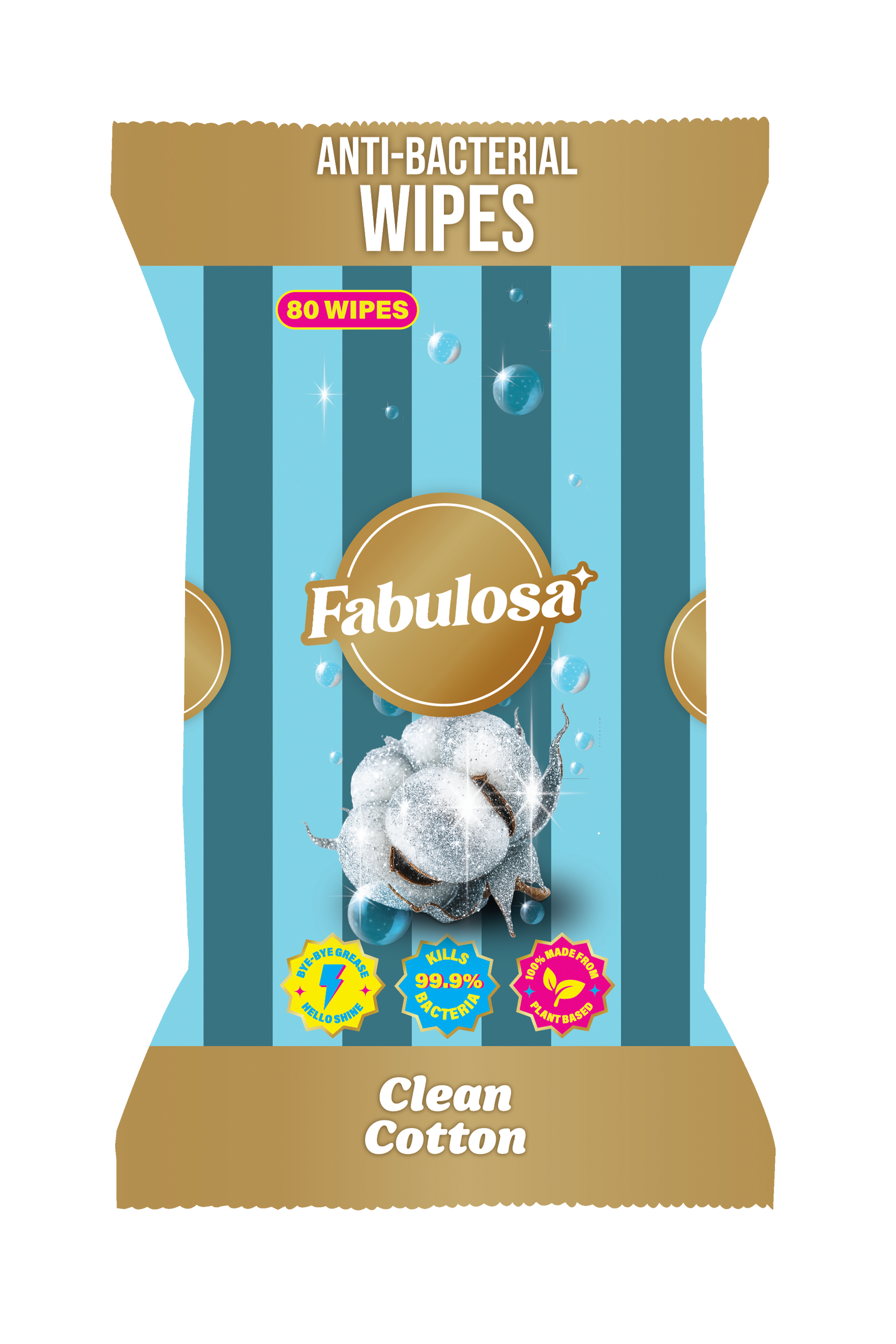 Fabulosa Antibacterial Surface Wipes Clean Cotton 80 Pack