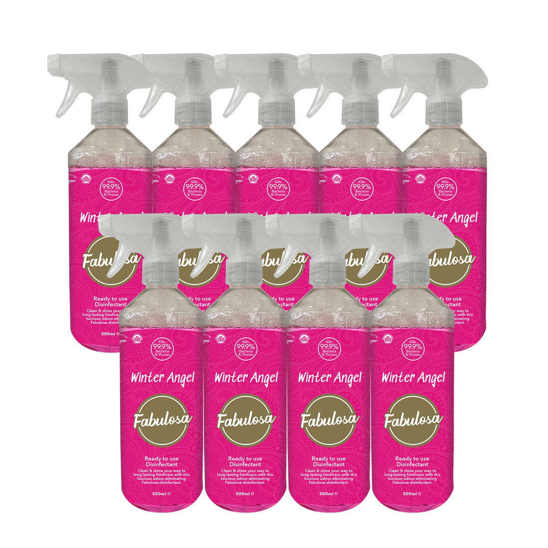 Fabulosa Multi-Purpose Antibacterial Disinfectant Spray Winter Angel 500ml 9 Pack