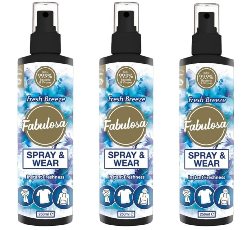 Fabulosa Spray & Wear Clothes Freshener Fresh Breeze 250ml 3 Pack