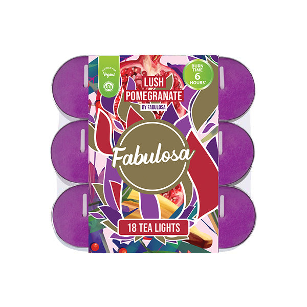 Fabulosa Tealights Lush Pomegranate 18 Pack