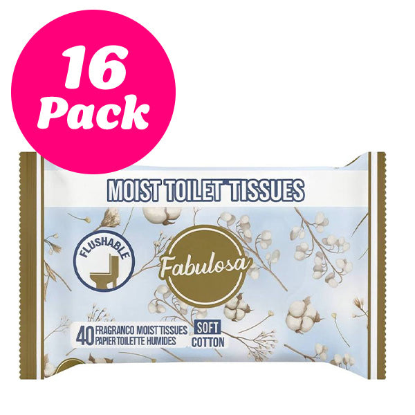Fabulosa Moist Toilet Tissue Soft Cotton Bundle 16 x 40 Packs