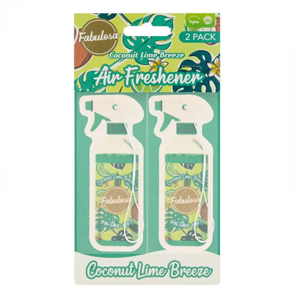 Fabulosa Car Air Freshener Coconut Lime Breeze 2 Pack