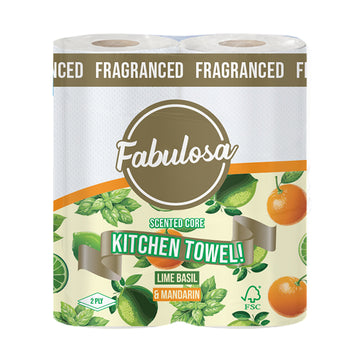 Fabulosa Scented Core Kitchen Towel Lime, Basil & Mandarin 2 Pack