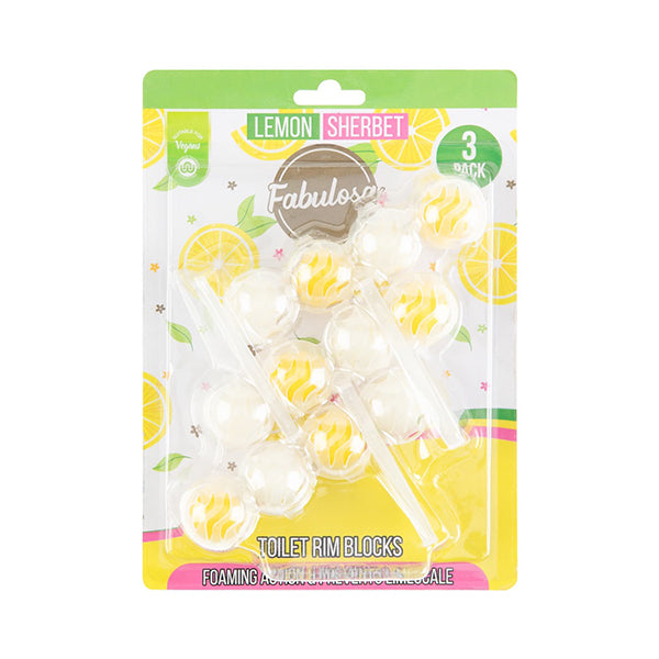 Fabulosa Toilet Rim Blocks Lemon Sherbet 3 Pack