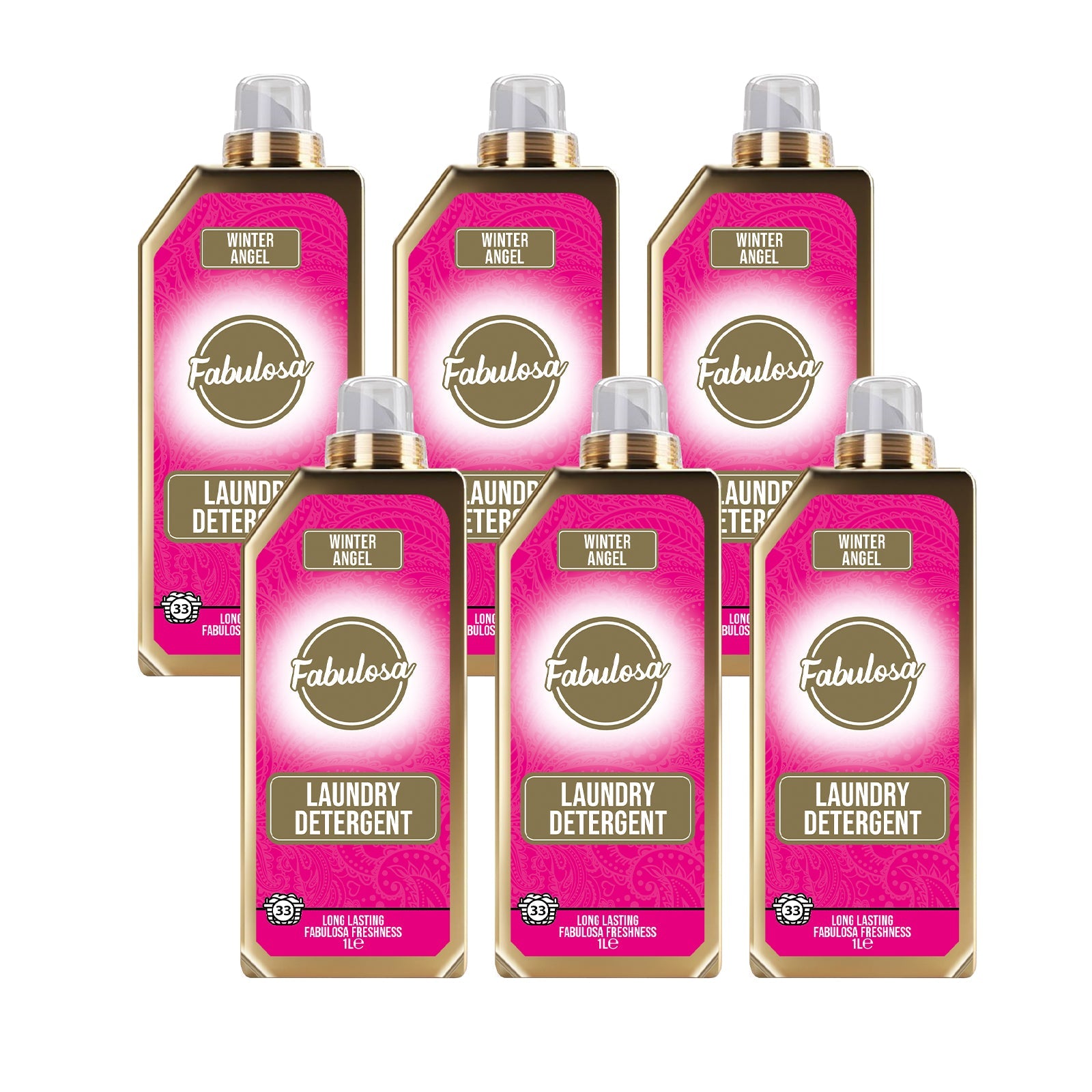 Fabulosa Fragranced Laundry Detergent Winter Angel Scented Pack of 6 Bundle 1000ml